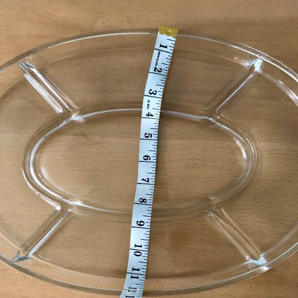 Clear glass serving dish plate - Picture 3 of 5